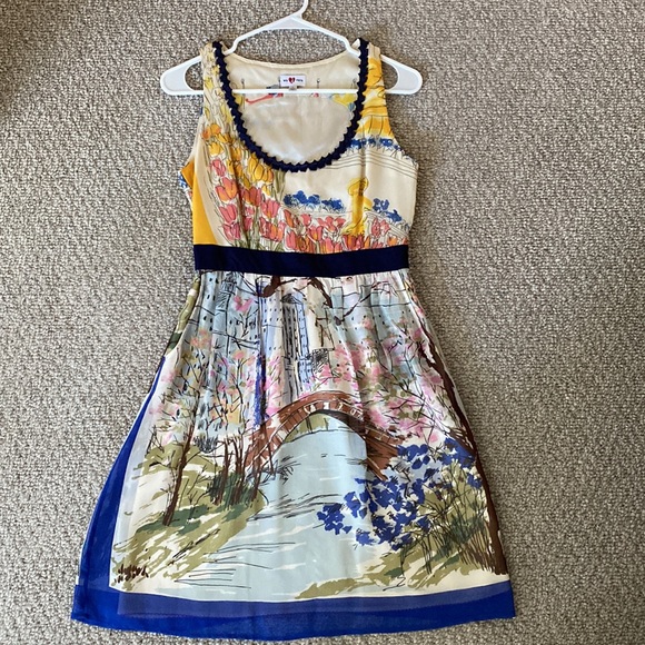 Anthropologie We Love Vera NYC Watercolor 100% Silk Sleeveless Dress Size 2 - Picture 2 of 15